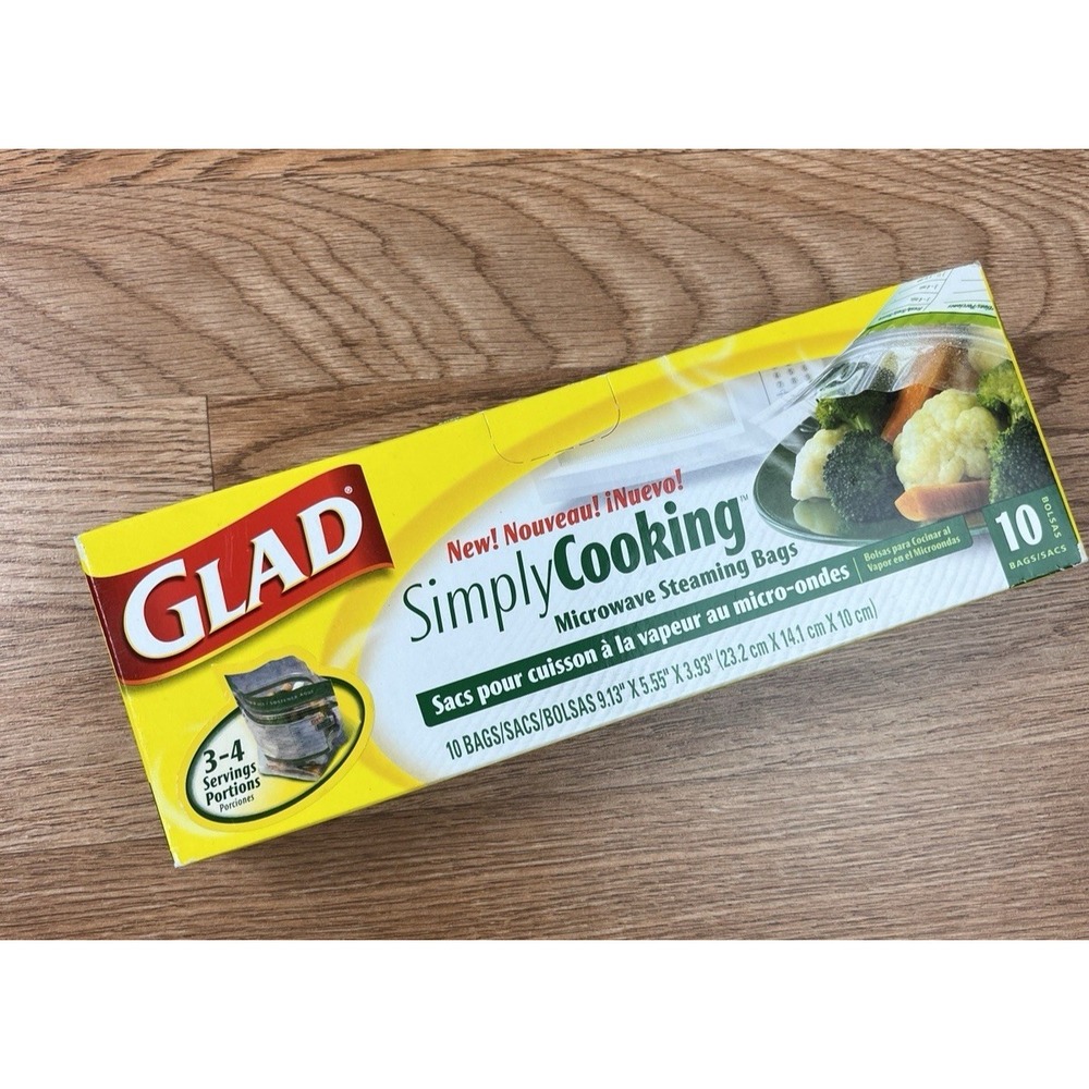 Glad Simply Cooking Microwave Steaming Bags, Pack of 10 Bags NEW